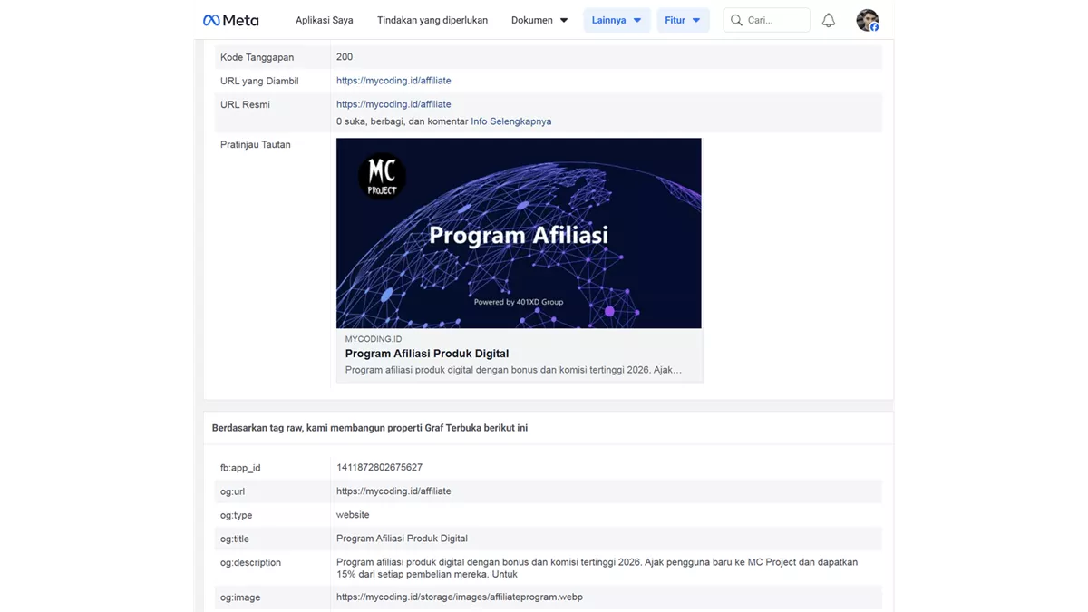 opengraph facebook sharing