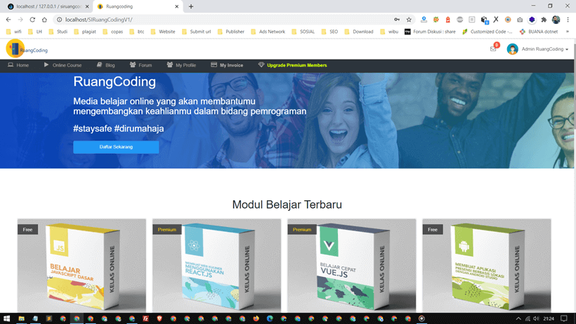 Website e-Learning RuangCoding (Sistem Membership)