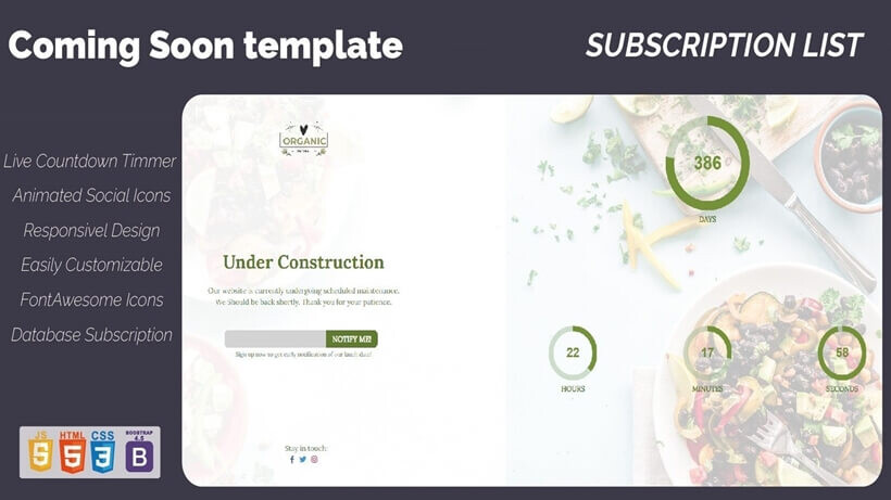 Template Landing Page HTML5 Coming Soon