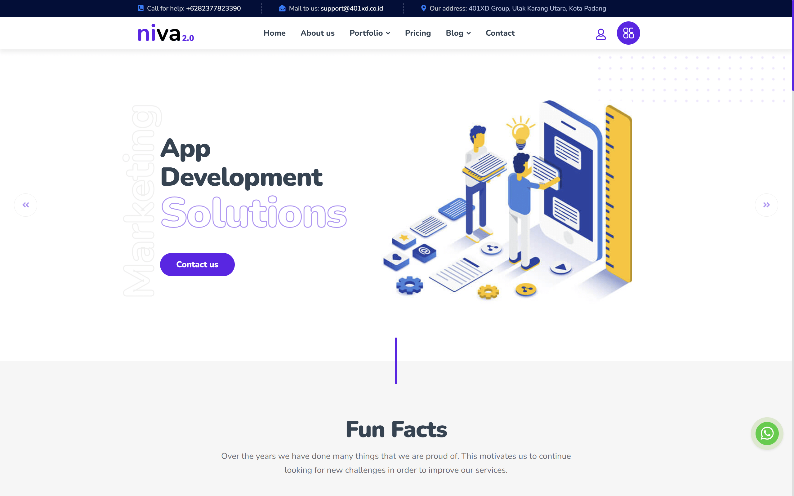 Web Profil Bisnis Startup dan Perusahaan (Niva Startup)