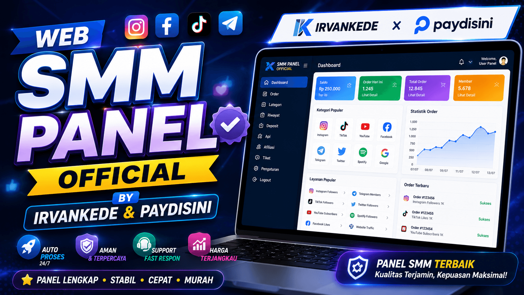 Web SMM Panel Official by Irvankede & Paydisini