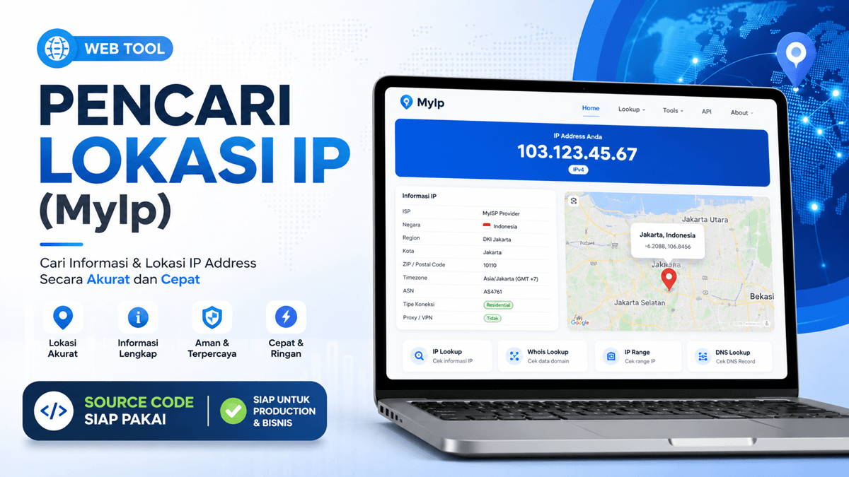 Web Tool Pencari Lokasi IP (MyIp)