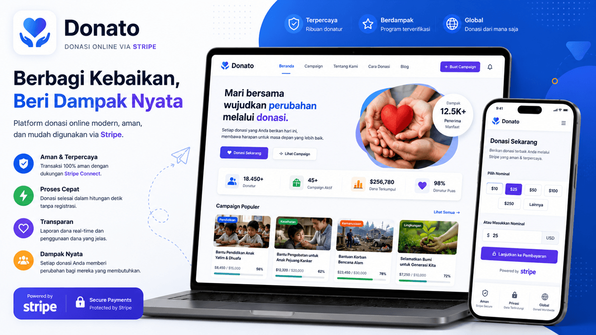 Web Media Donasi Online via Stripe (Donato)