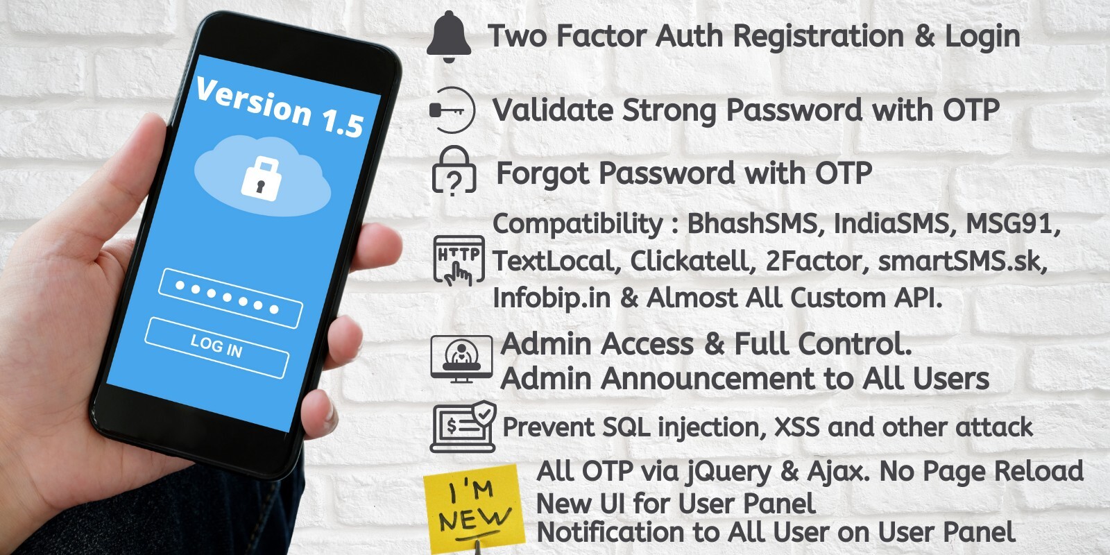 Script PHP Register & Login 2FA via OTP & SMS Gateway