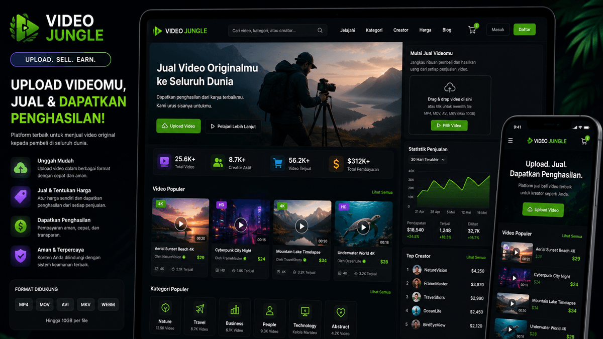 Web Tool Unggah & Jual Video (Video Jungle)
