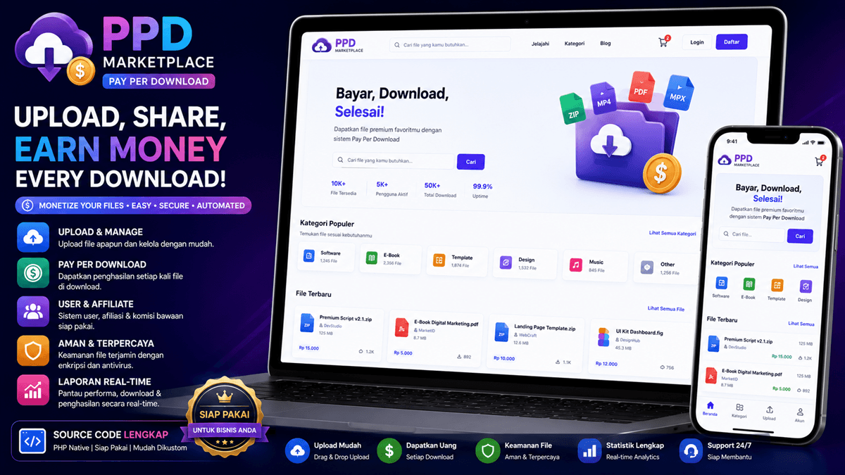 Web Tool Pay Per Download (PPD Marketplace)