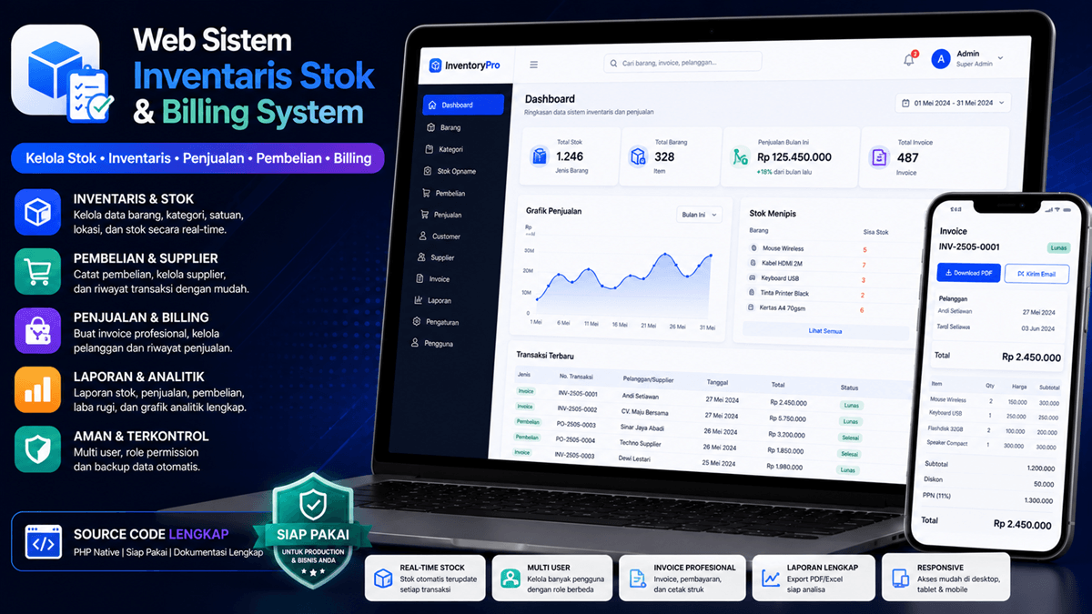 Web Sistem Inventaris Stok dan Billing System