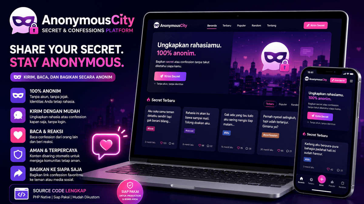 Web Platform Secret & Confessions (AnonymousCity)