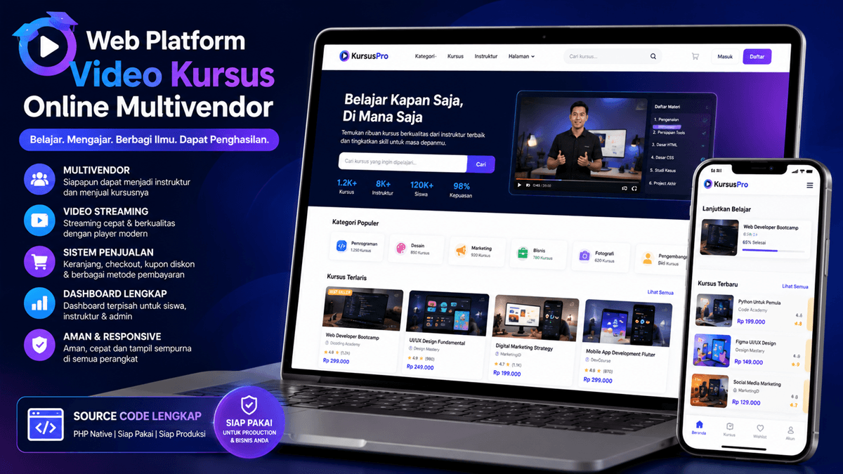Web Platform Video Kursus Online Multivendor