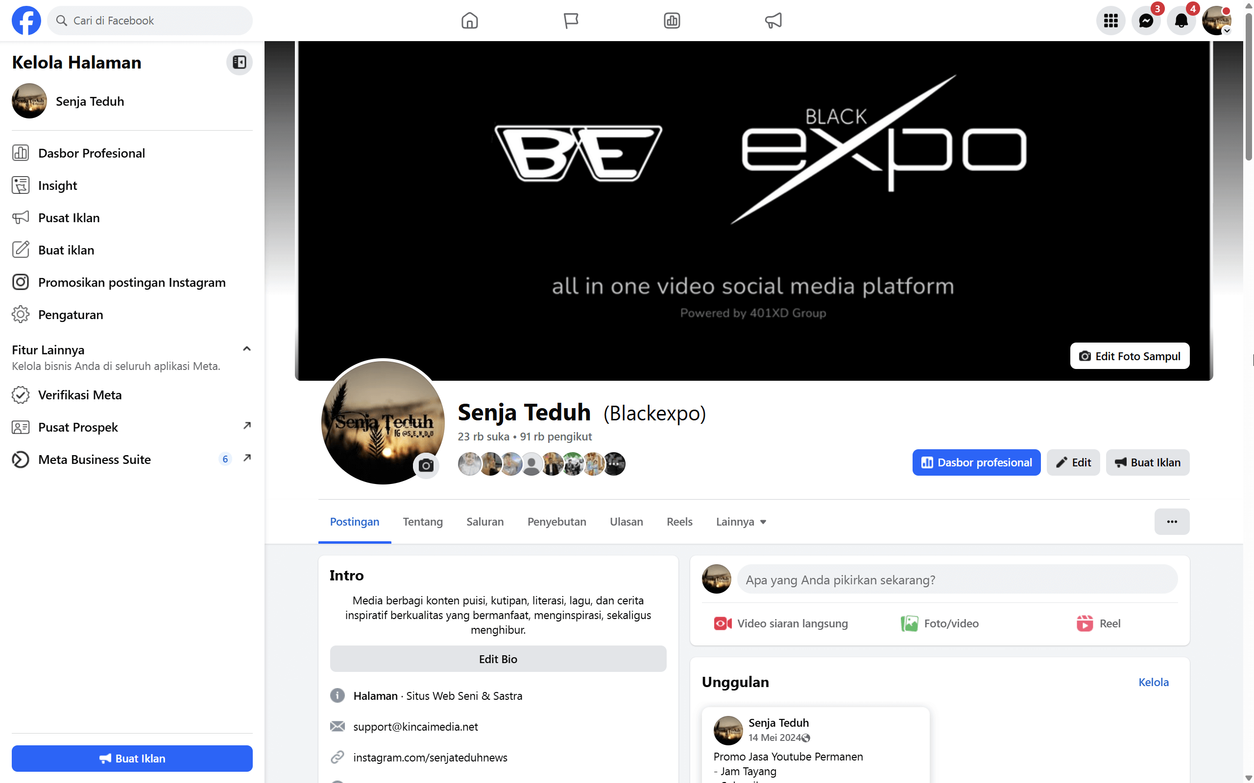 Halaman Facebook Senja Teduh (Fanpage) 91000+ Like & Follower