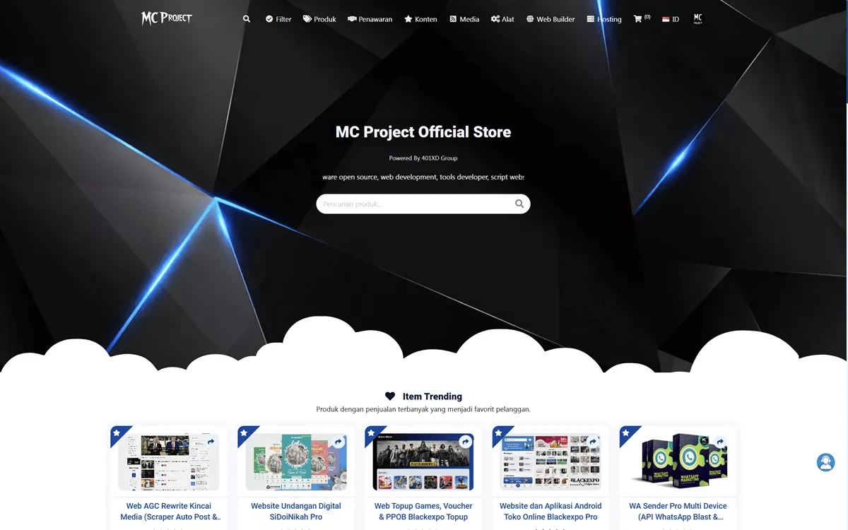 Web Toko Online Berbagai Jenis Produk Digital (Tendra Pro)