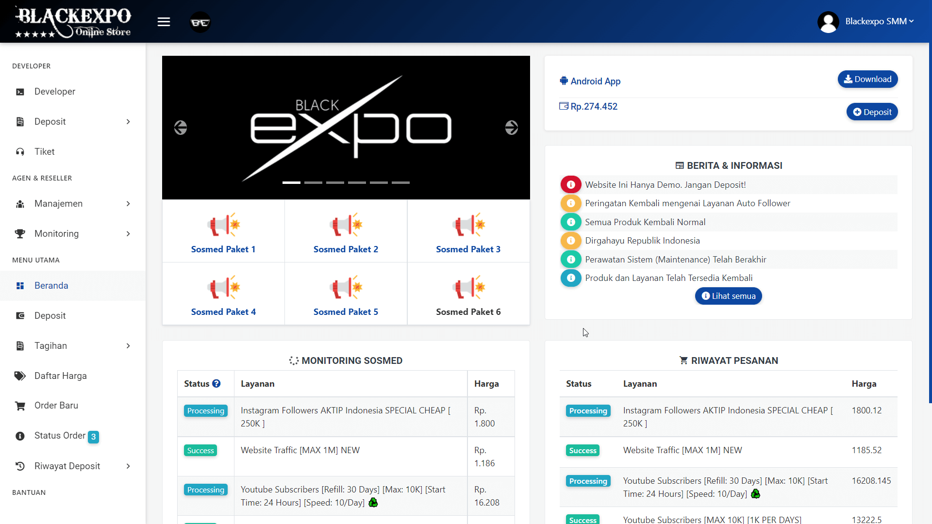 Website Blackexpo SMM Panel Multi Provider