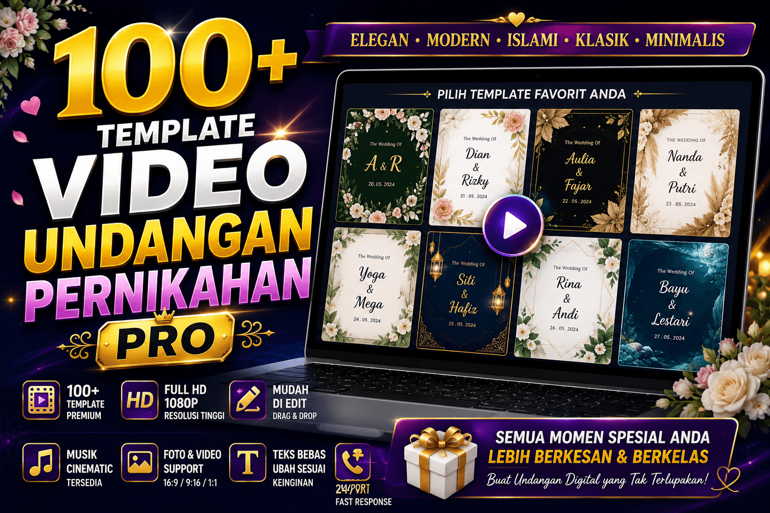 100+ Template Video Undangan Pernikahan Pro