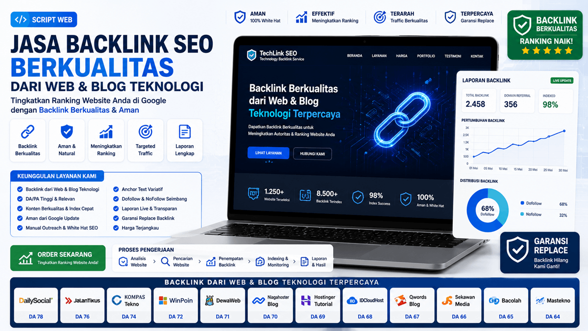 Jasa Backlink SEO Berkualitas dari Web dan Blog Teknologi