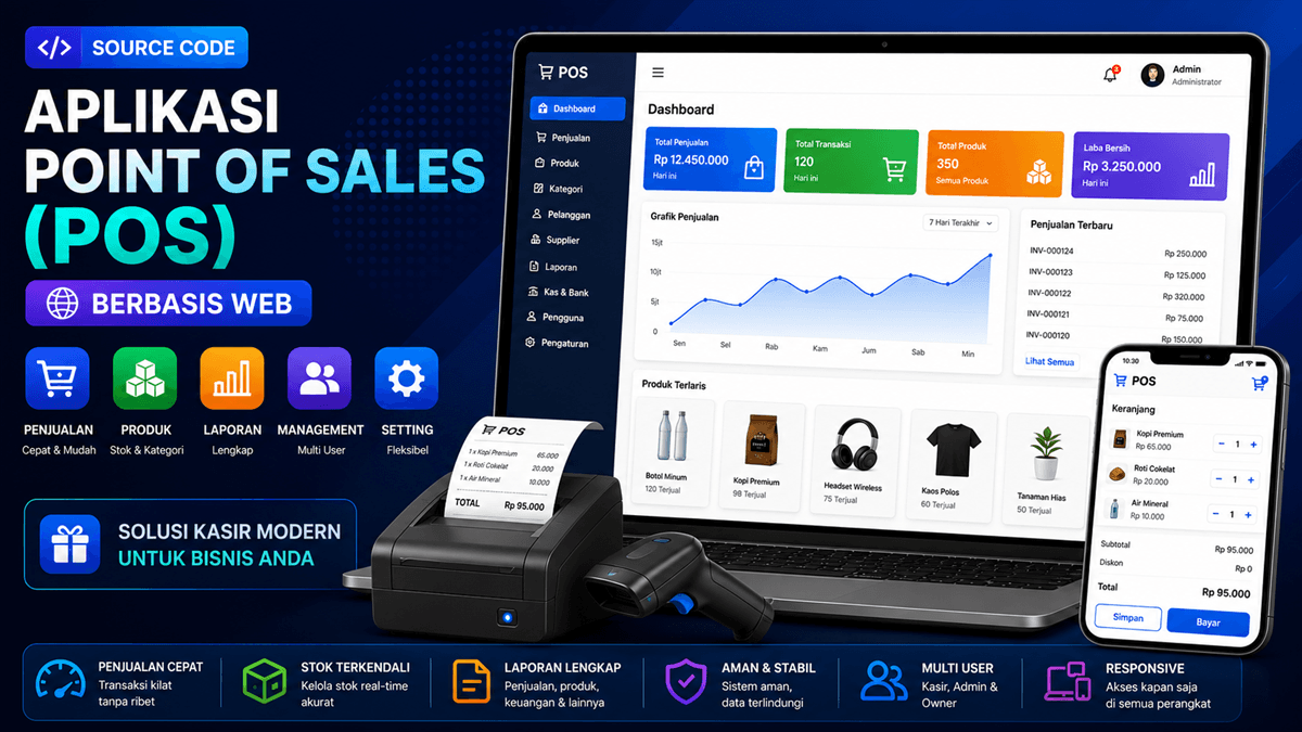 Source Code Aplikasi Point Of Sales (POS) berbasis Web