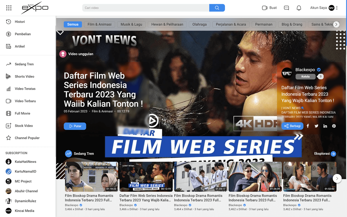 Platform Web Berbagi Video Movie Terlengkap